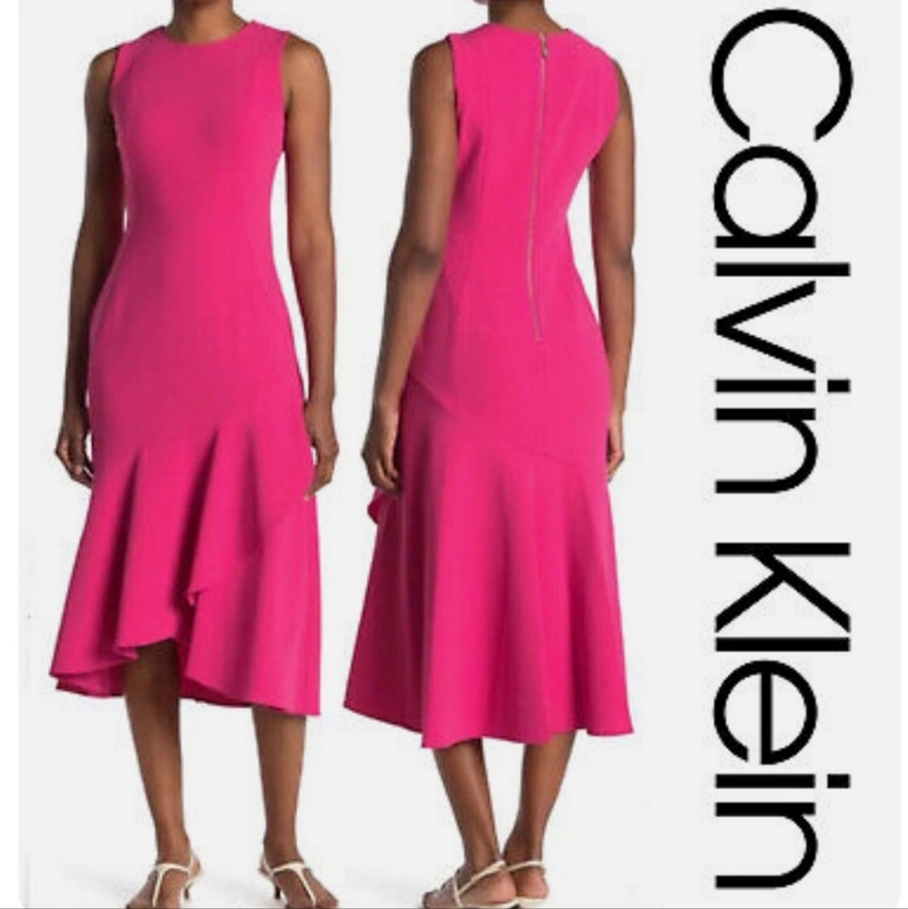 Calvin Klein NWT Women's Pink High-Low Dress